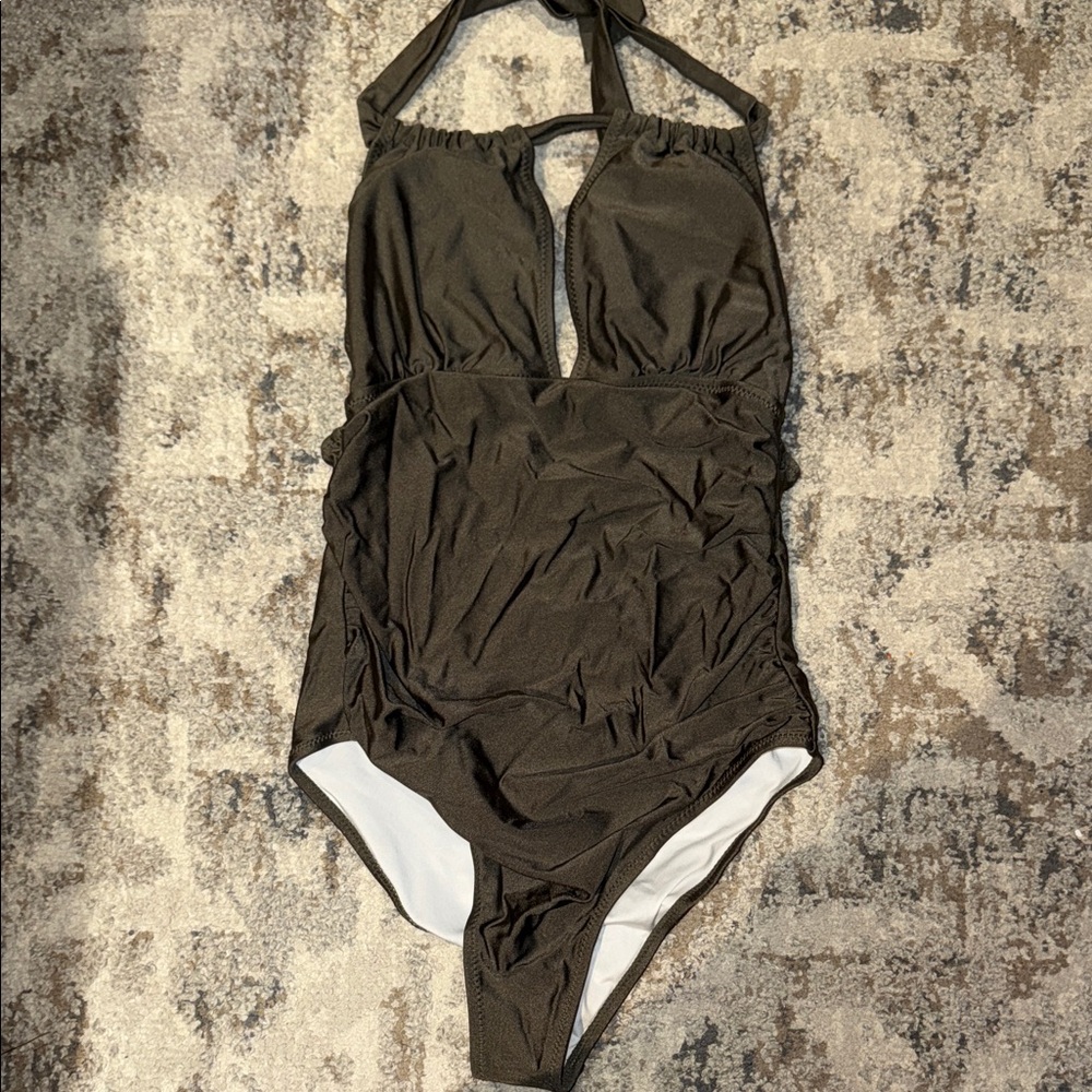 Womens cupshe olive green one piece bathing suit